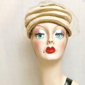 1950s Two Tone TurbanHat with Veil  VS3221